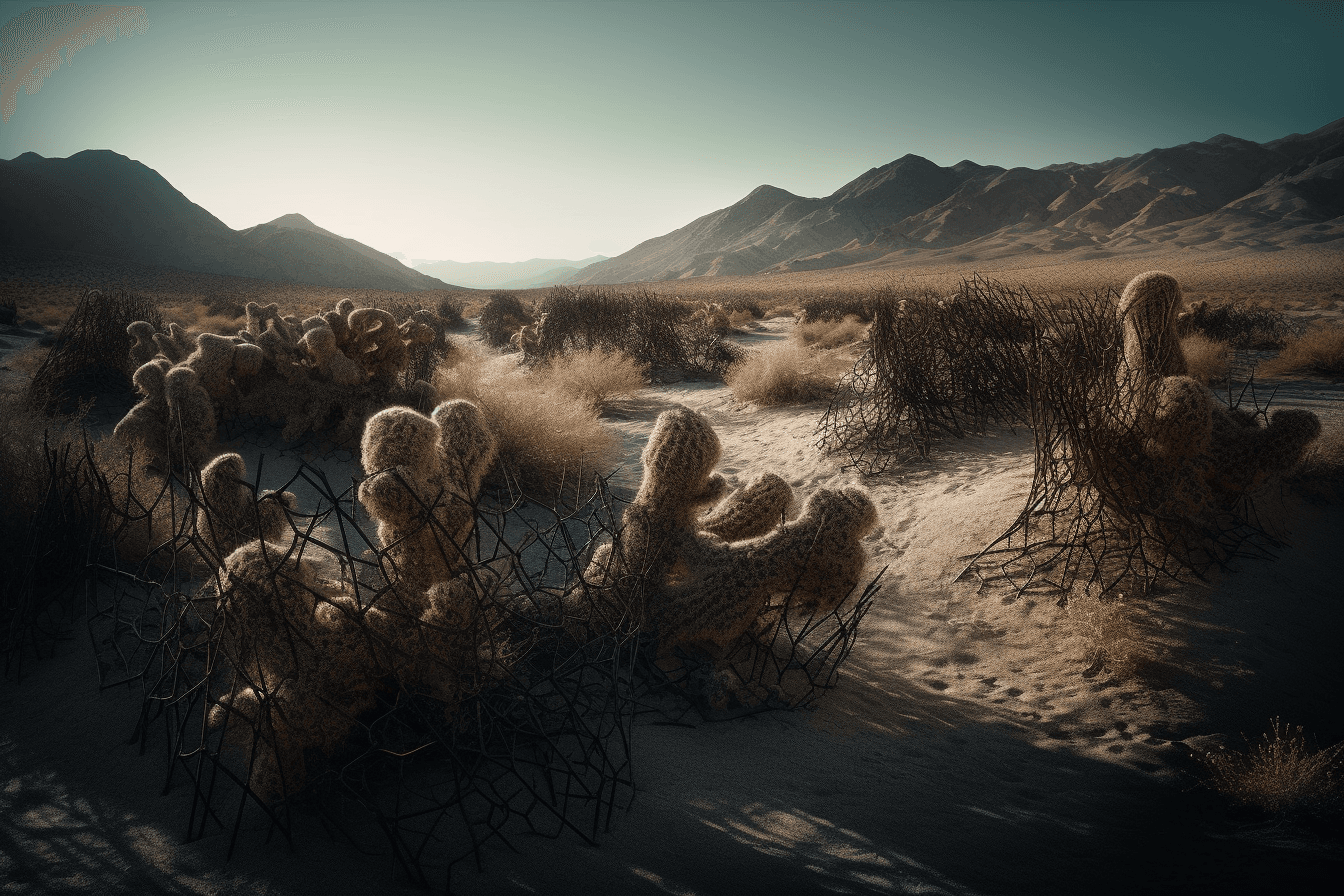 A surreal interpretation of a desert landscape