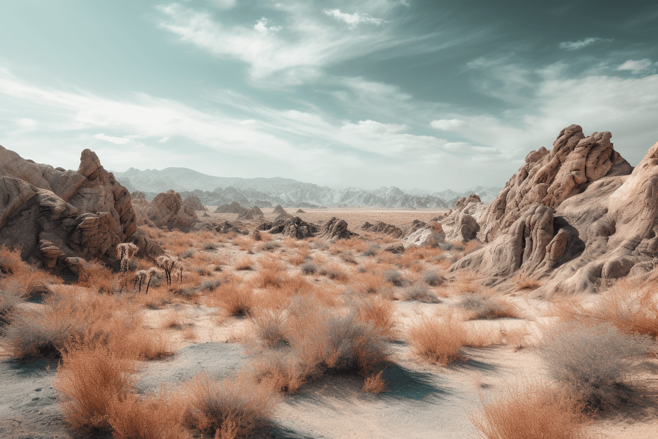 A surreal interpretation of a desert landscape