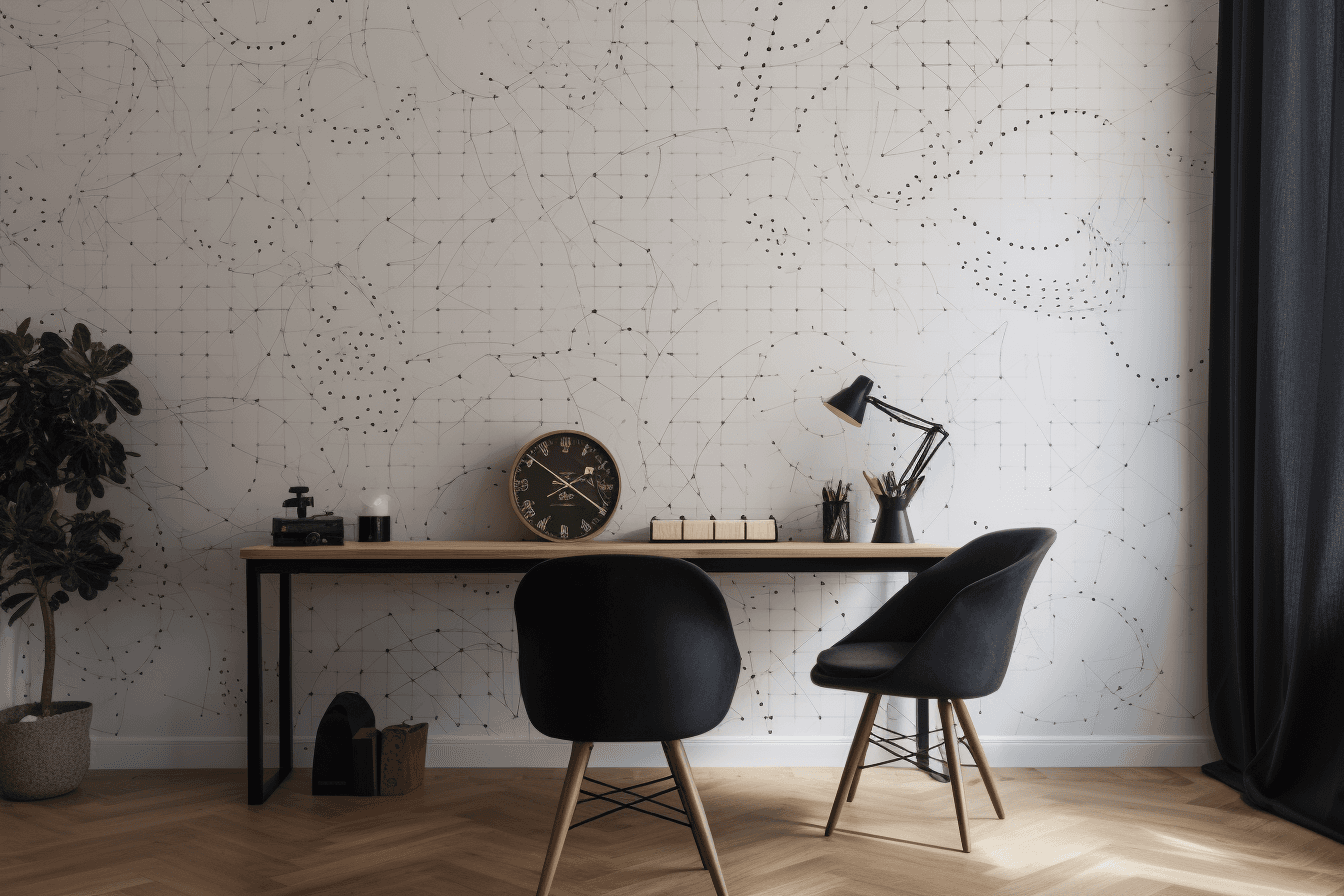 A wallpaper featuring a repeating pattern of simple equations and formulas, arranged in a minimalist and modern design.