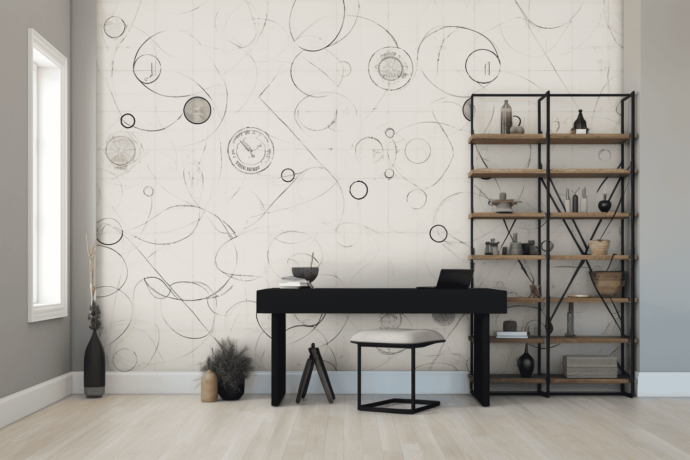 A wallpaper featuring a repeating pattern of simple equations and formulas, arranged in a minimalist and modern design.