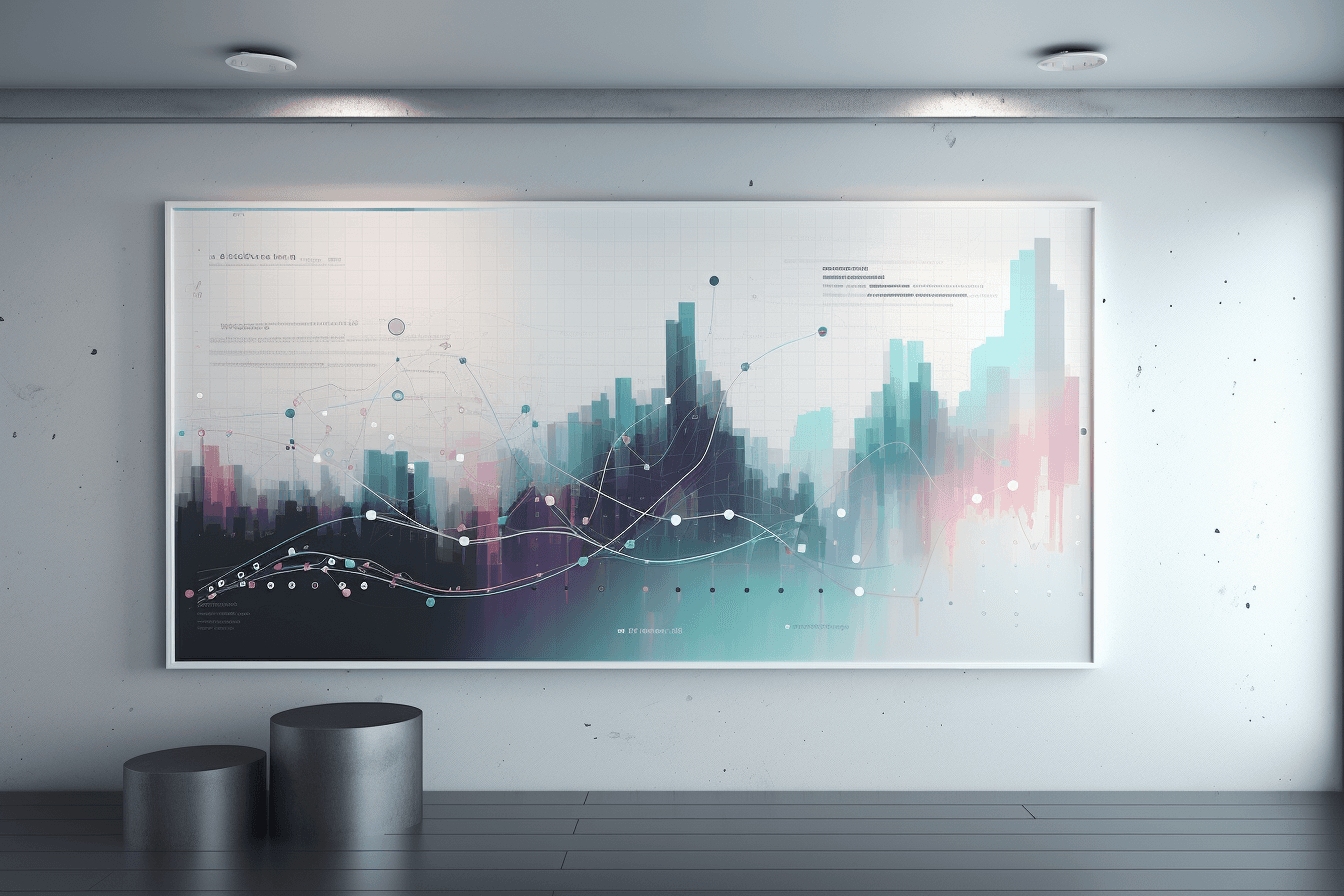 A wallpaper featuring an abstract illustration of a futuristic data visualization, with sleek and modern graphics and a minimalist color scheme.