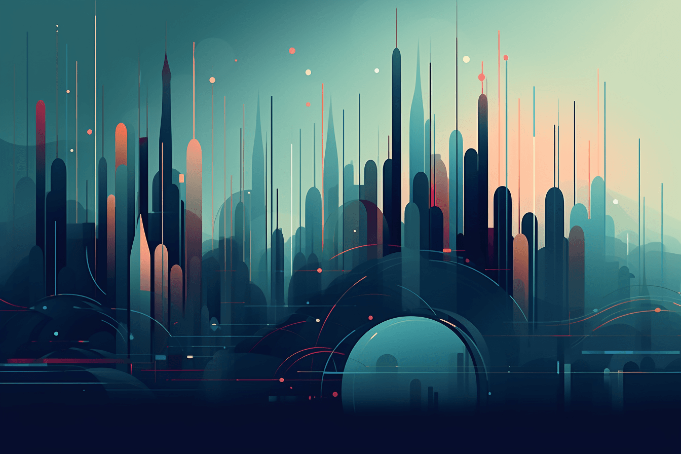 A wallpaper featuring an abstract illustration of a futuristic data visualization, with sleek and modern graphics and a minimalist color scheme.