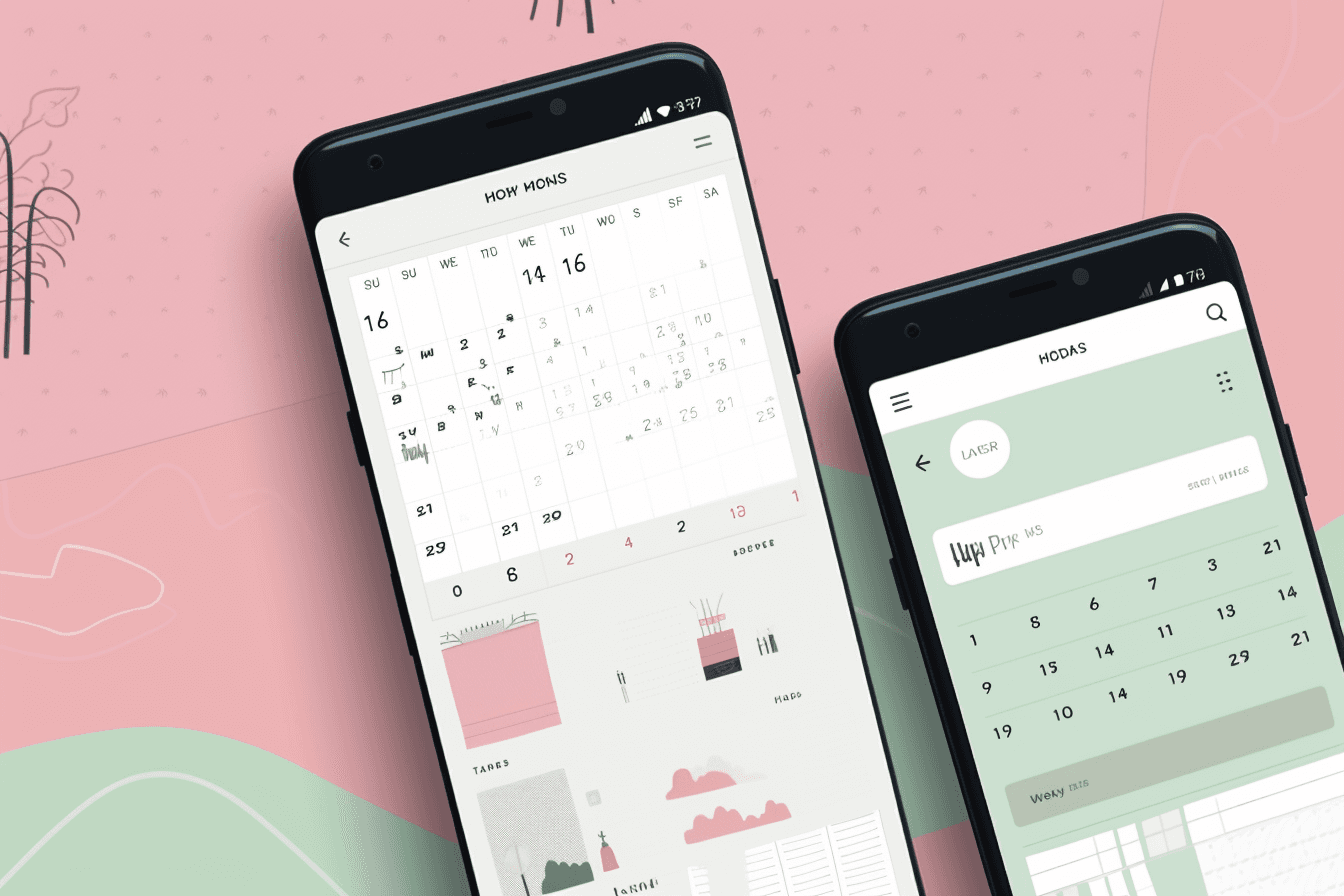 A wallpaper with a simple graphic of a digital calendar or to-do list, with space for notes and reminders.