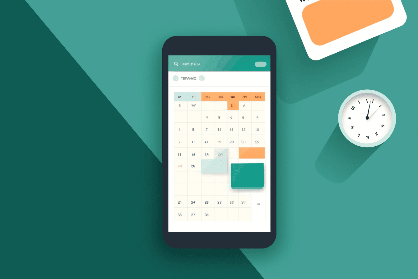 A wallpaper with a simple graphic of a digital calendar or to-do list, with space for notes and reminders.