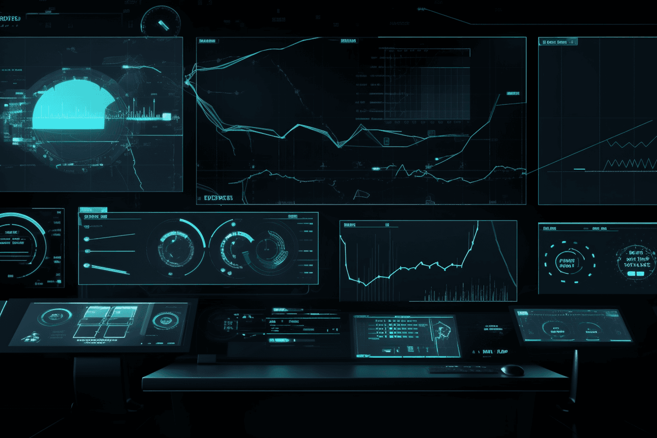 A wallpaper with a simple graphic of a digital dashboard or control panel, with space for monitoring and managing data.