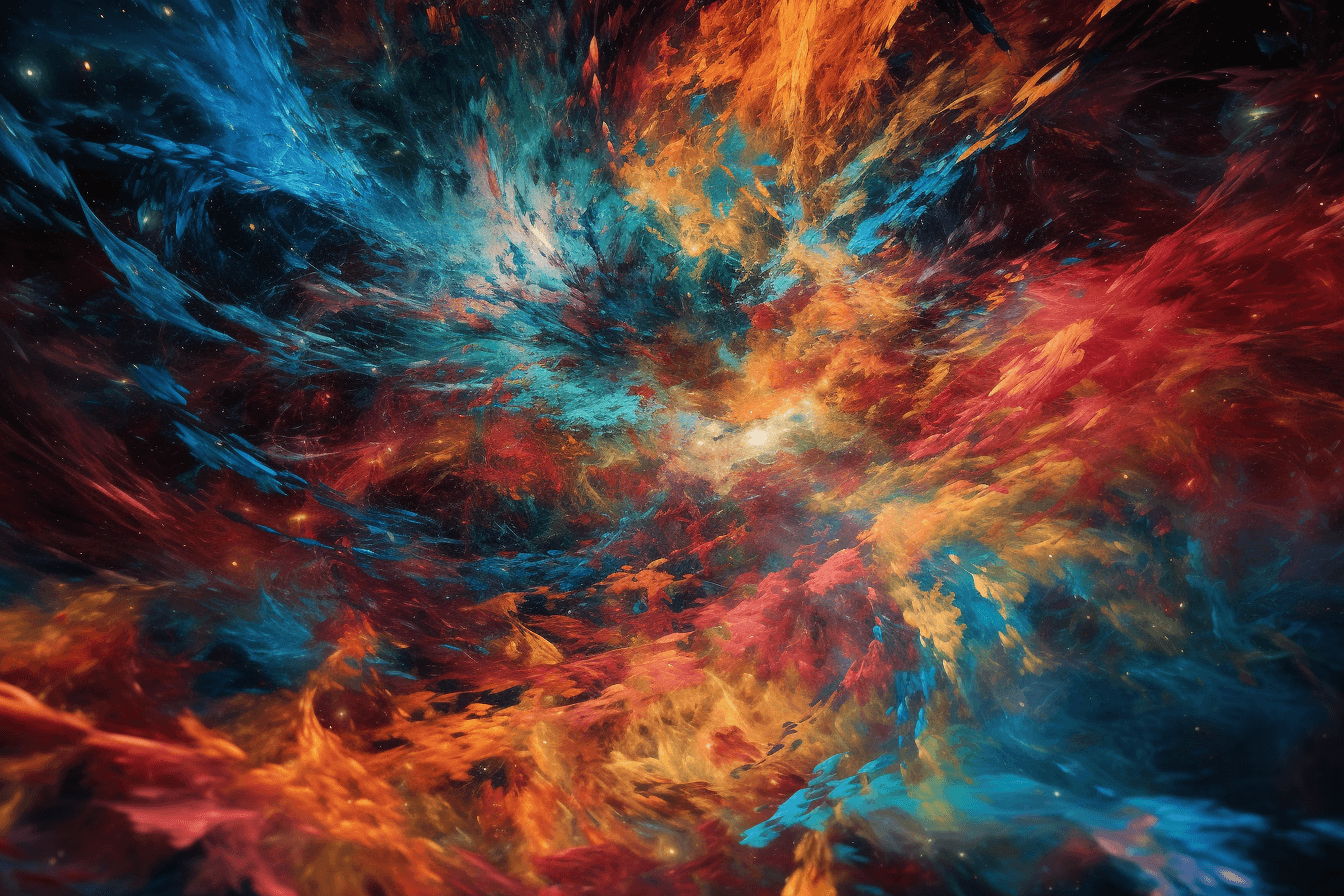 An abstract image of a star field, with bright colors and swirling patterns that represent the mystery and beauty of the cosmos.