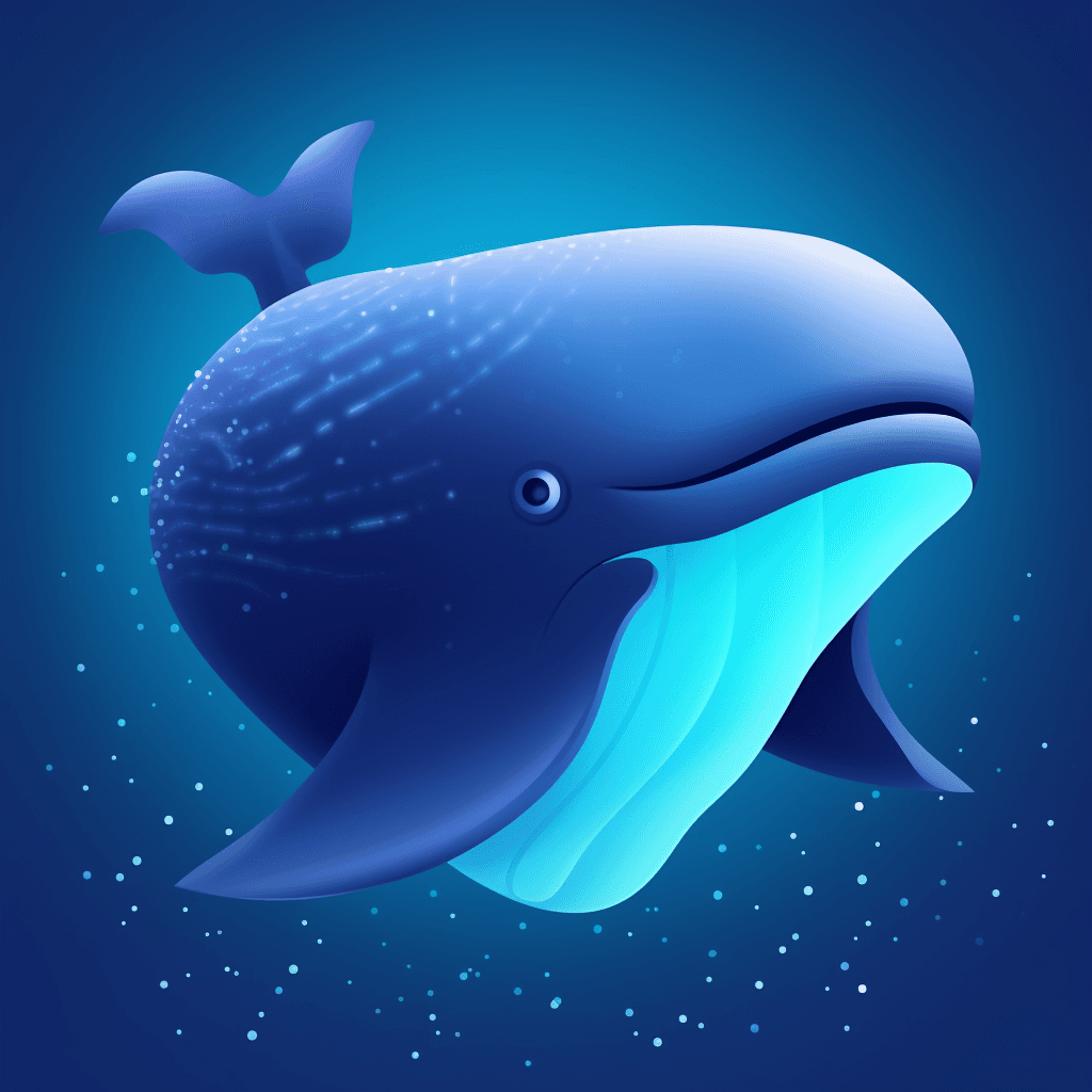 Blue whale as icon for the mobile app