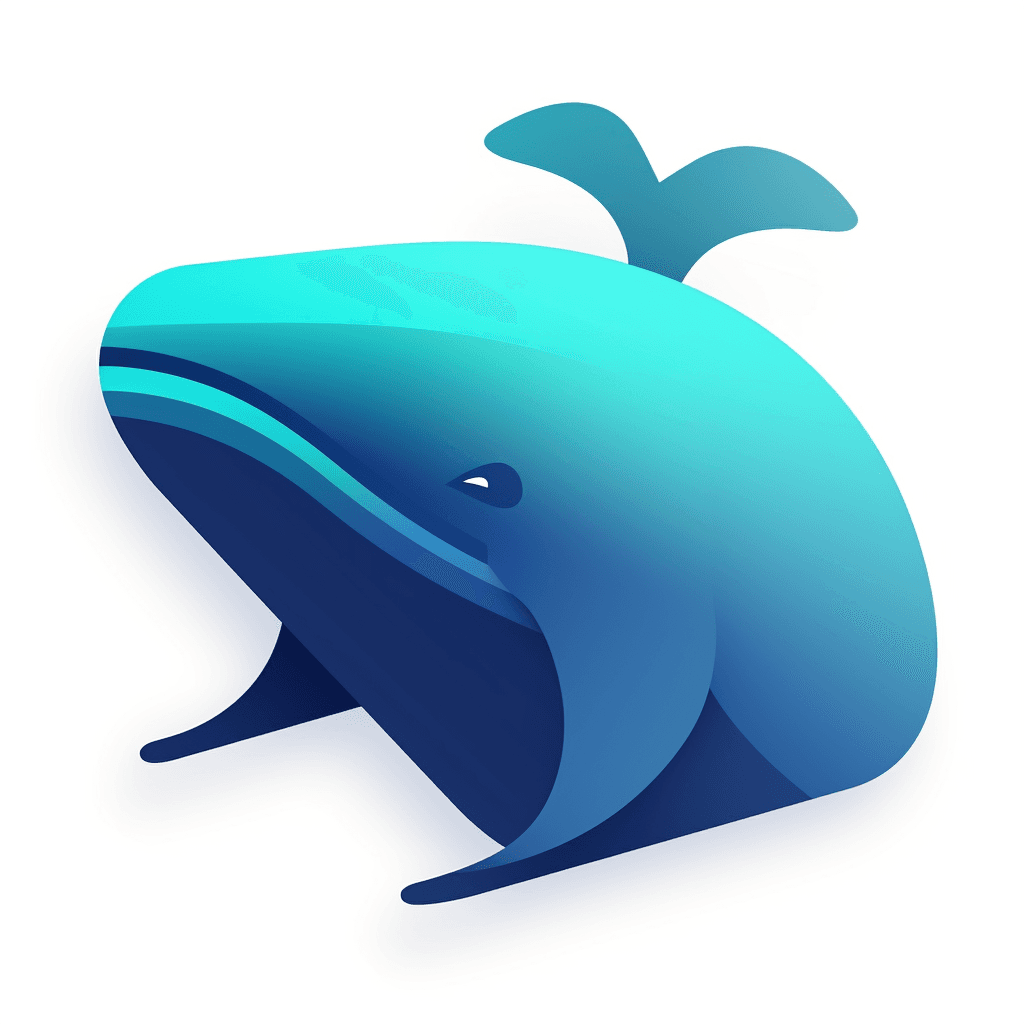 Blue whale as icon for the mobile app